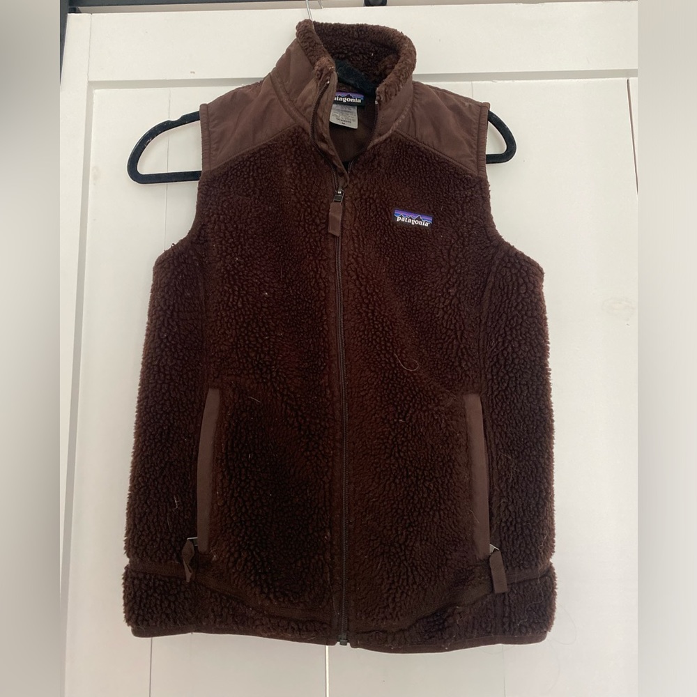 Patagonia brown shearling vest